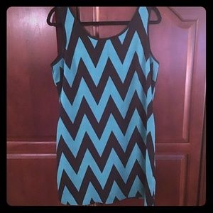 Green/Black Chevron Dress